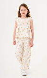Dantel Yakalı Kız Çocuk Müslin Takım 3831