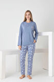 Desenli Kadın Pijama Takımı 3101