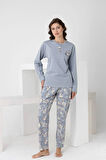 Desenli Kadın Pijama Takımı 3102