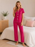 Desenli Kısa Kol Kadın Pijama Takımı 2203