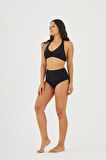 Starinci Toparlayıcı Bikini Takımı Siyah Yüksek Bel 