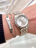 Ferrucci Rolex Kasa Takvimli Yeni Sezon Kadın Kol Saat+%100 Çelik Bileklik