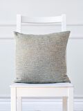 Gri Mavi Hardal Tonlarında Kırçıllı 45x45 cm Kare Kırlent Kılıfı