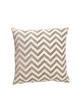 Beyaz Vizon Zig Zag Desenli Dokuma 45x45 cm Kare Kırlent Kılıfı