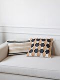 Hardal Renk Jakarlı Dokuma 45x45 cm Kare Kırlent Kılıfı