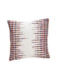 Beyaz Üzerine Multi Renk Desen Dokuma Jakarlı Dokuma 45x45 cm Kare Kırlent Kılıfı