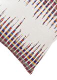 Beyaz Üzerine Multi Renk Desen Dokuma Jakarlı Dokuma 45x45 cm Kare Kırlent Kılıfı
