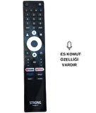 (SES KOMUTLU) STRONG - PROFİLO GOOGLE TV NETFLIX - YOUTUBE - PRIME VIDEO - DISNEY+ TUŞLU SES KOMUTLU LCD-LED TV KUMANDA