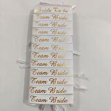 Bekarlığa Veda Partisi Bride To Be Ve Team Bride Temalı Deri Bileklik 12 Adet - Gold