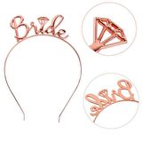 Bride Tek Taş Metal Bekarlığa Veda Partisi Taç - Rose Gold