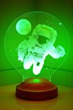 Sevgilambası 3 Boyutlu 3D Astronot Led Lamba
