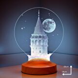 Sevgilambası 3 Boyutlu 3D Galata Kulesi Led Lamba