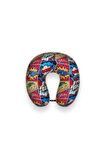 Visco Ortopedik Seyahat Yastığı- Boyun Yastığı- 30*30*10 cm - % 100 Visco İç Dolgu - Karikatür Desen