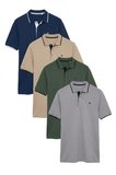 Buratti Pamuklu Slim Fit Şerit Detaylı Düğmeli Polo Yaka 4'lü Paket T Shirt Erkek T SHİRT 5902118S4