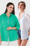 SD Luxury Pamuk Karışımlı Oversize Fit Uzun Kollu 2'li Paket Gömlek Bayan GÖMLEK 6781001S2