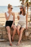 Lela Slim Fit V Yaka Kalın Askılı 2' li Paket Bluz Bayan BLUZ 5864384S2