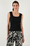 Lela Slim Fit Kalın Dantelli Kare Yaka Bürümcük 2'li Paket Atlet Bayan ATLET 5864979S2