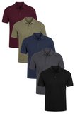 Buratti Pamuklu Regular Fit Düğmeli Polo Yaka 5'li Paket T Shirt Erkek T SHİRT 5902127S5