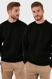 Buratti Regular Fit Bisiklet Yaka Şardonlu 2'li Paket Sweat Erkek SWEAT 5905255S2
