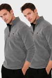 Buratti Slim Fit Anti-Pilling Tüylenme Yapmayan Şardonlu Soğuk Geçirmez  2'li Paket Polar Erkek POLAR 5906001S2
