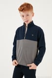Lela Yumuşak Dokulu Yarım Fermuarlı Renk Bloklu Dik Yaka Unisex Çocuk 2'li Paket Polar POLAR 5905004S2