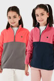 Lela Yumuşak Dokulu Yarım Fermuarlı Renk Bloklu Dik Yaka Unisex Çocuk 2'li Paket Polar POLAR 5905004S2