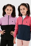 Lela Yumuşak Dokulu Yarım Fermuarlı Renk Bloklu Dik Yaka Unisex Çocuk 2'li Paket Polar POLAR 5905004S2