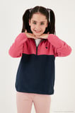 Lela Yumuşak Dokulu Yarım Fermuarlı Renk Bloklu Dik Yaka Unisex Çocuk 2'li Paket Polar POLAR 5905004S2