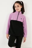 Lela Yumuşak Dokulu Yarım Fermuarlı Renk Bloklu Dik Yaka Unisex Çocuk 2'li Paket Polar POLAR 5905004S2