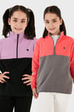 Lela Yumuşak Dokulu Yarım Fermuarlı Renk Bloklu Dik Yaka Unisex Çocuk 2'li Paket Polar POLAR 5905004S2