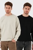 Buratti Streç Pamuklu Relaxed Fit Bisiklet Yaka 2'li Paket Sweat Erkek SWEAT 5901210S2