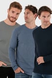 Buratti Pamuklu Bisklet Yaka Normal Kalıp Basic 3'lü Paket Sweat Erkek SWEAT 5905073S3