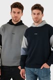 Buratti Pamuklu Relaxed Fit Kapüşonlu İçi Tüylü Yumuşak Şardonlu 2' li Paket Sweat Erkek SWEAT 5905299S2