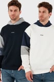 Buratti Pamuklu Relaxed Fit Kapüşonlu İçi Tüylü Yumuşak Şardonlu 2' li Paket Sweat Erkek SWEAT 5905299S2