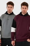 Buratti Pamuklu Relaxed Fit Kapüşonlu İçi Tüylü Yumuşak Şardonlu 2' li Paket Sweat Erkek SWEAT 5905299S2