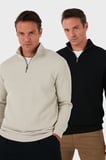 Buratti Pamuklu Regular Fit Yarım Fermuarlı Dik Yaka 2'li Paket Sweat Erkek SWEAT 5905716S2