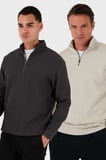 Buratti Pamuklu Regular Fit Yarım Fermuarlı Dik Yaka 2'li Paket Sweat Erkek SWEAT 5905716S2