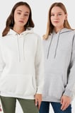 Lela Regular Fit Pamuklu Kapüşonlu Yaka Şardonlu Kışlık 2'li Paket Sweat Bayan SWEAT 5863854S2