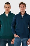 Buratti Pamuklu Regular Fit Dik Yaka 2'li Paket Sweat Erkek SWEAT 59052592S2