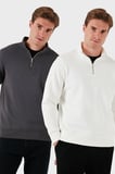 Buratti Pamuklu Regular Fit Dik Yaka 2'li Paket Sweat Erkek SWEAT 59052592S2