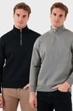 Buratti Pamuklu Regular Fit Dik Yaka 2'li Paket Sweat Erkek SWEAT 59052592S2