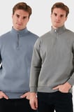 Buratti Pamuklu Regular Fit Dik Yaka 2'li Paket Sweat Erkek SWEAT 59052592S2