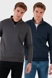 Buratti Pamuklu Regular Fit Dik Yaka 2'li Paket Sweat Erkek SWEAT 59052592S2