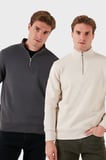Buratti Pamuklu Regular Fit Dik Yaka 2'li Paket Sweat Erkek SWEAT 59052592S2