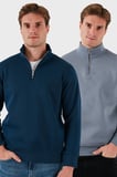 Buratti Pamuklu Regular Fit Dik Yaka 2'li Paket Sweat Erkek SWEAT 59052592S2