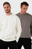 Buratti Regular Fit Bisiklet Yaka Şardonlu 2'li Paket Sweat Erkek SWEAT 5905255S2