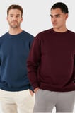 Buratti Regular Fit Bisiklet Yaka Şardonlu 2'li Paket Sweat Erkek SWEAT 5905255S2