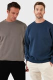 Buratti Regular Fit Bisiklet Yaka Şardonlu 2'li Paket Sweat Erkek SWEAT 5905255S2