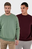 Buratti Regular Fit Bisiklet Yaka Şardonlu 2'li Paket Sweat Erkek SWEAT 5905255S2