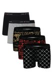 John Frank Logolu Pamuklu 5'li Paket Boxer Erkek BOXER JFBS5 Lacivert-Gri-SSarı-STuruncu-SBeyaz